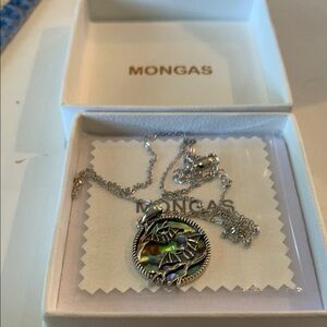 Silver and Blue Pendant Necklace with Intricate Design